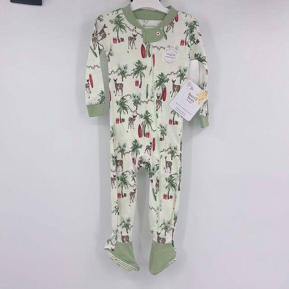 Burt’s Bees Palmtree Dear‎ Christmas Sleeper Sz 6-9m NWT - Picture 1 of 7
